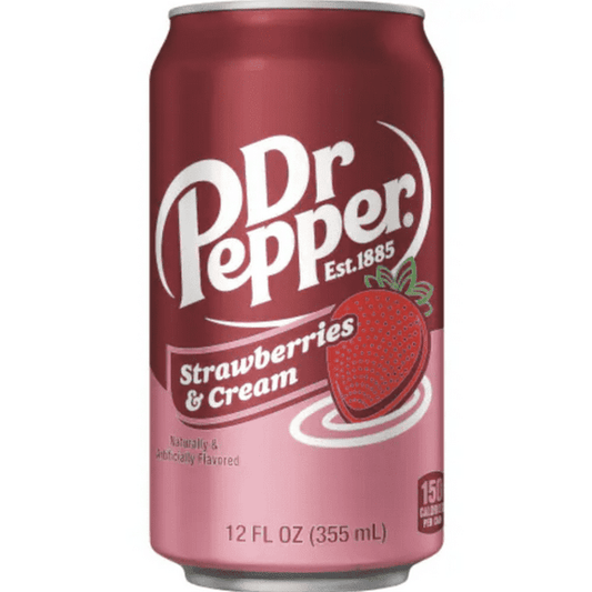 Dr Pepper Strawberry & Cream Soda Flavored Soda 355ml