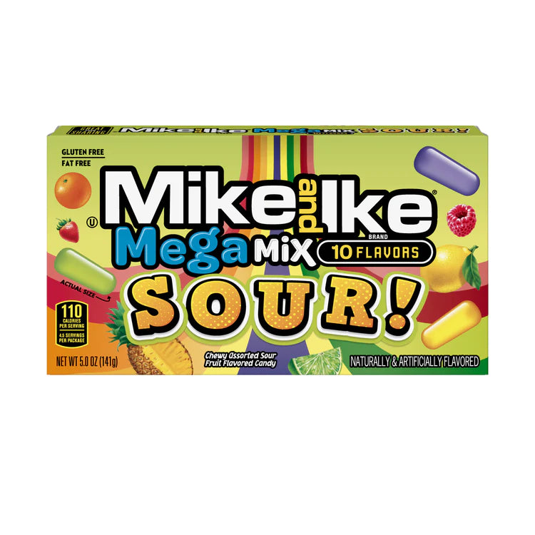 Mike and Ike Mega Mix Sours, 10 Flavors, 5 oz